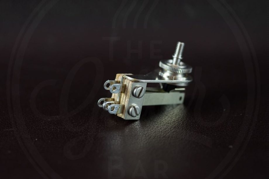 Switchcraft toggle switch 3-way angled, nickel, no cap, for thin body guitars (SG, Explorer, Firebir