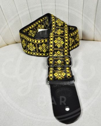 Gaucho traditional series 2" jacquard weave - yellow on black