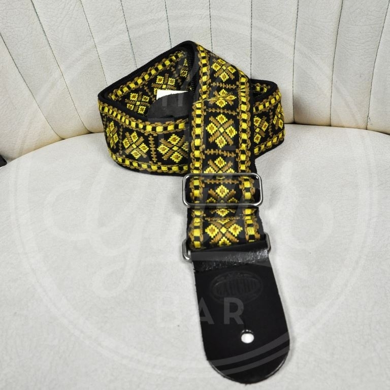 Gaucho traditional series 2" jacquard weave - yellow on black