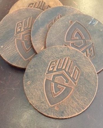 Guild leather drink coaster brown