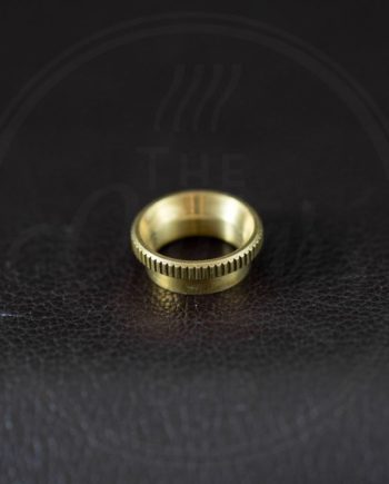 Switchcraft switch nut, deep, knurled, brass, for thick top guitars
