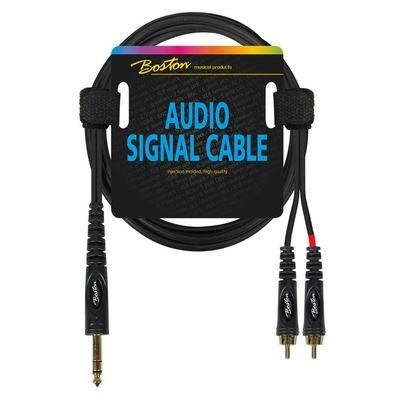 audio signal cable, 2x RCA to 6.3mm jack stereo, 1.50 meter