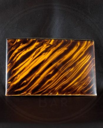 StewMac Tortoloid pickguard material, amber/brown tigerstripe