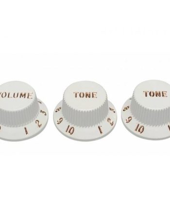 Original Replacement Part Strat knobs for CTS shaft size, 1V+2T, white