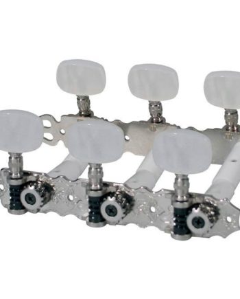 Boston 131-P machine heads for classic guitar, nylon shaft, 3L/3R, 70mm, nickel, pearloid buttons