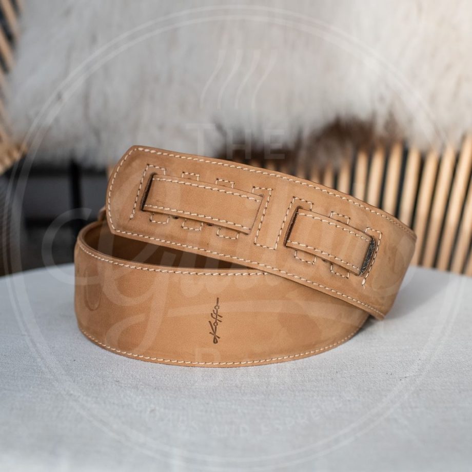 Kaffa guitarstrap suede camel - leather