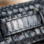 Kaffa guitarstrap Python leather - black