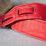 Kaffa guitarstrap simply red - leather