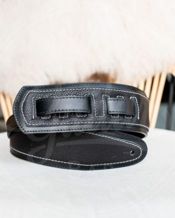 Kaffa guitarstrap rebel black - leather