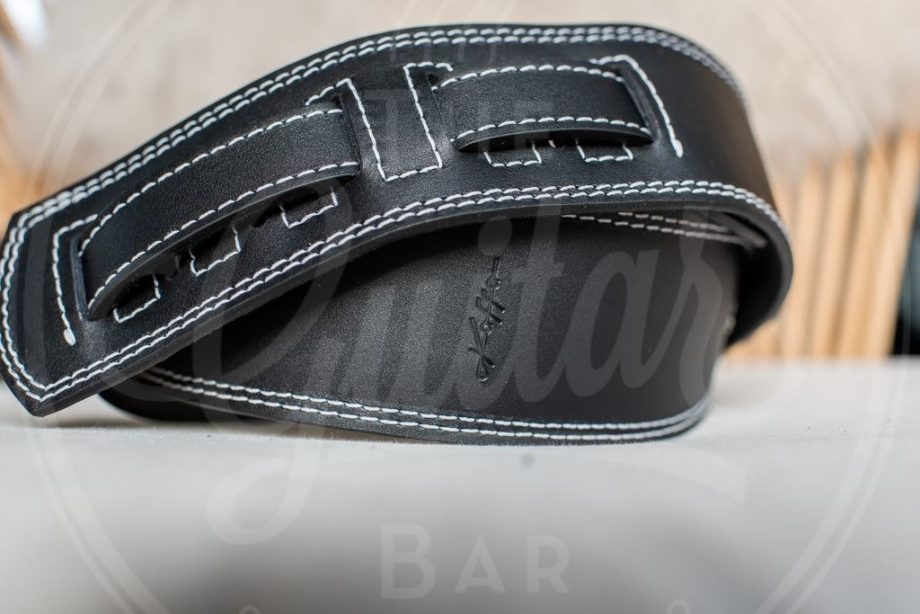 Kaffa guitarstrap softly black - leather