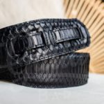 Kaffa guitarstrap Python leather - black