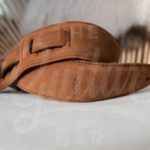 Kaffa guitarstrap sueade light brown - leather
