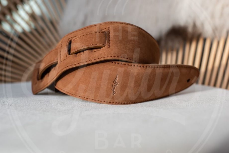 Kaffa guitarstrap sueade light brown - leather