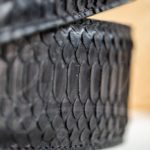 Kaffa guitarstrap Python leather - black