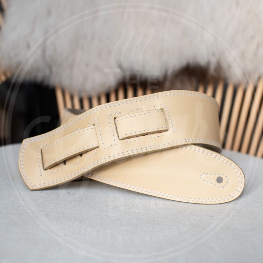 Kaffa guitarstrap softly cream - leather