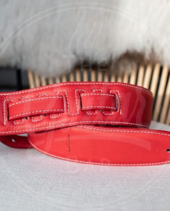 Kaffa guitarstrap simply red - leather