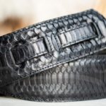 Kaffa guitarstrap Python leather - black