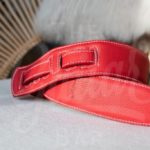 Kaffa guitarstrap simply red - leather