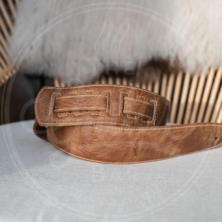 Kaffa guitarstrap buffalo light brown leather
