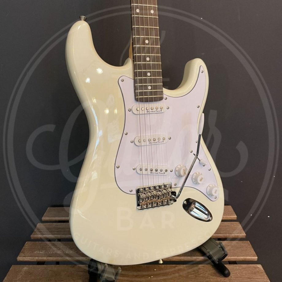 Encore electric guitar vintage white