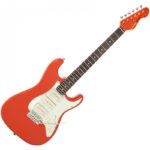 Vintage V6M ReIssued Electric Guitar ~ Firenza Red