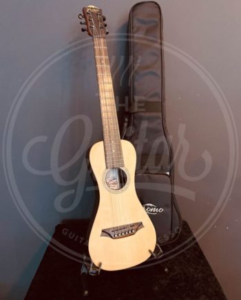 Bromo Bromo Rocky Mountain Series traveller guitar all solid tonewoods, amara ebony fb, natural, with strap and heavy duty bag