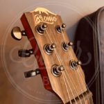 Bromo Bromo Rocky Mountain Series traveller guitar all solid tonewoods, amara ebony fb, natural, with strap and heavy duty bag