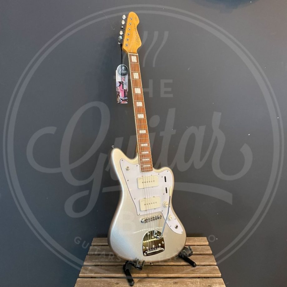 VINTAGE REVO SERIES SURFMASTER 90 GUITAR - METALLIC SILVER