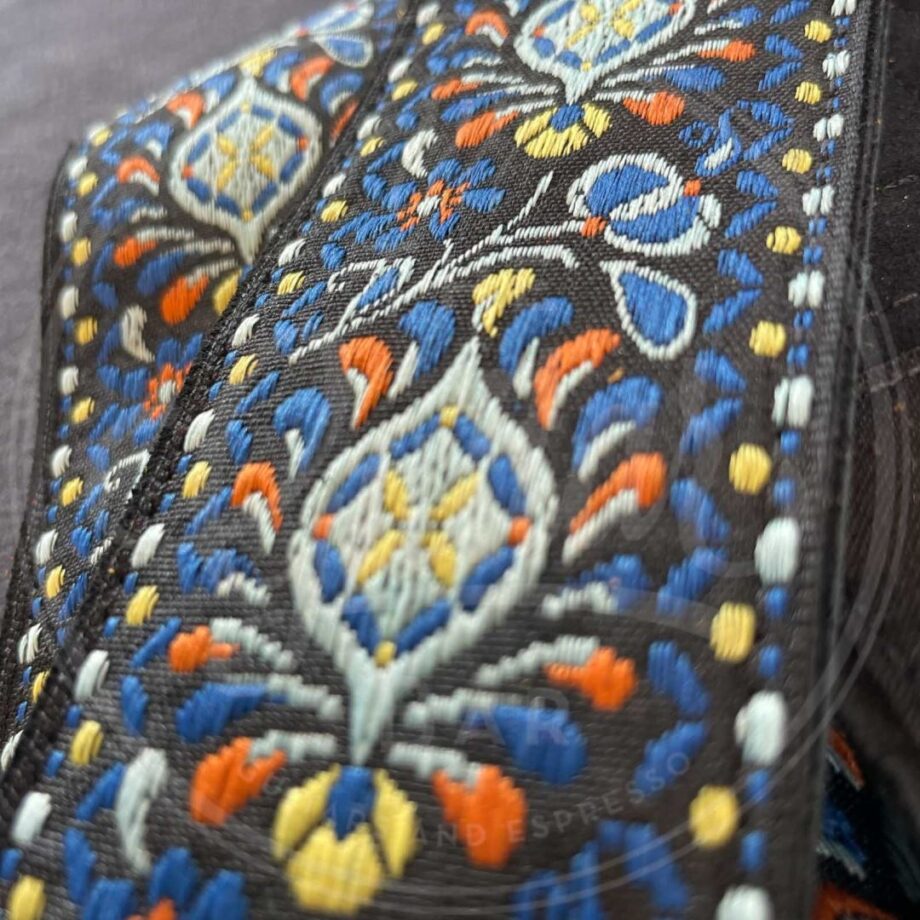 Jaykco Blue Flower Woven on Black