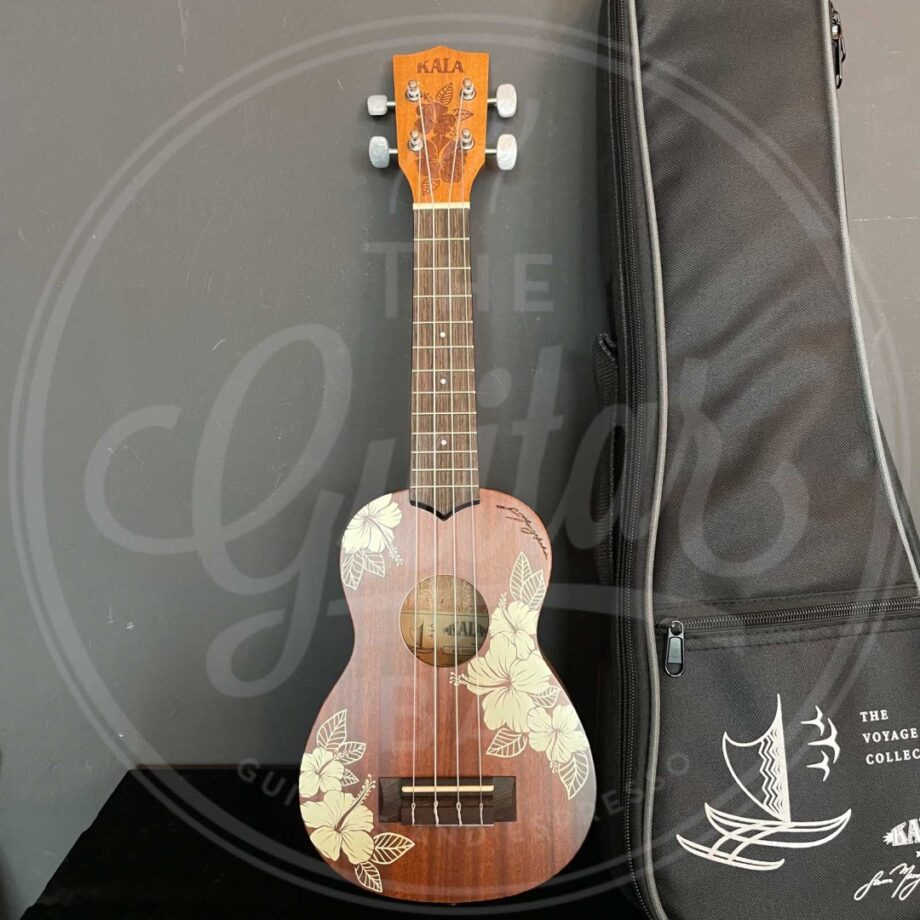 Kala Hibiscus Mahogany Soprano Ukulele w/Bag