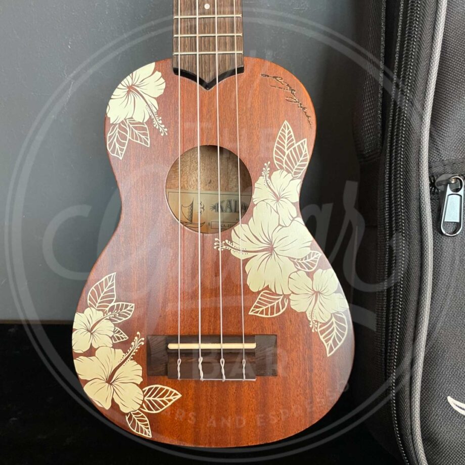 Kala Hibiscus Mahogany Soprano Ukulele w/Bag