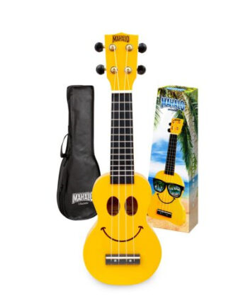 Mahalo Smiley Series sopranino ukulele yellow with bag