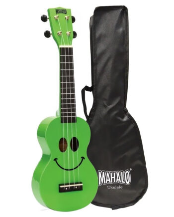 Mahalo Smiley Series soprano ukulele, green, with bag