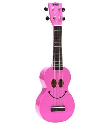 Mahalo Smiley Series soprano ukulele, pink, with bag