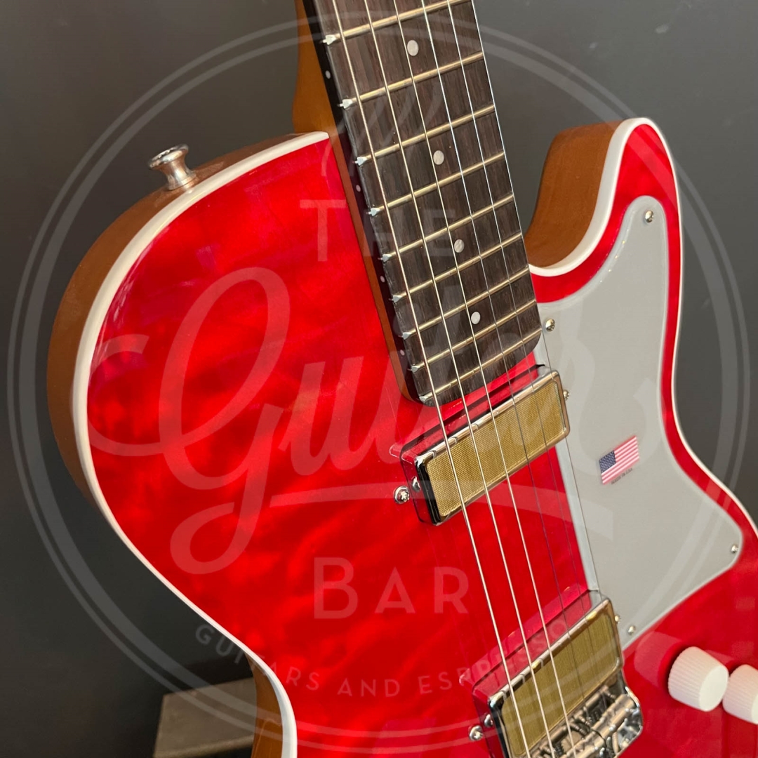 Harmony Factory Special Jupiter Thinline Quilted maple, Trans red
